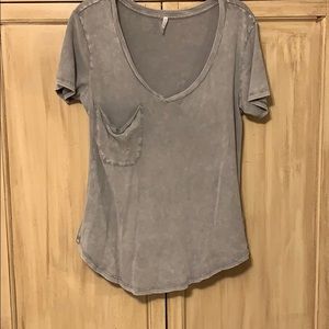 Grey Z Supply V Neck Pocket T Sz M